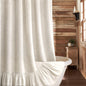 Farmhouse Shower Curtain Ruffle Linen Beige 72" W x 72" L
