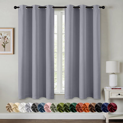 MIULEE Blackout Curtains for Bedroom 2 Panels 40 x 63 Inch Long Black