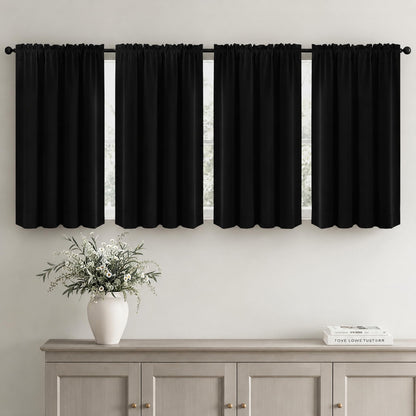 MIULEE Black Blackout Curtains 63 Inch Length for Bedroom Set of 4 Panels