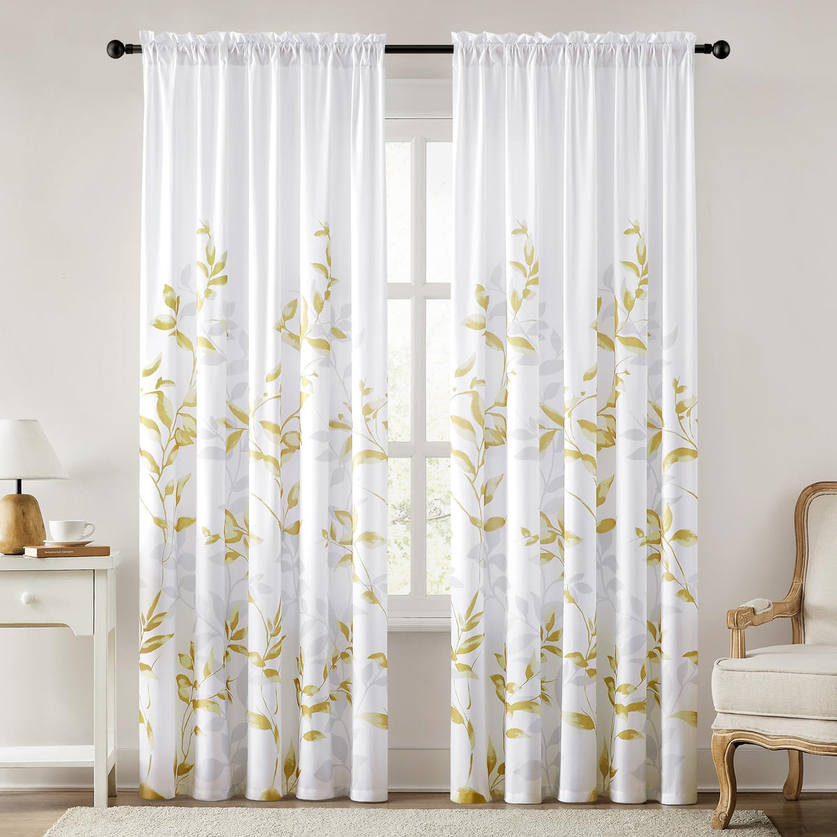HOMEIDEAS Kitchen Curtains, Short Non-See-Through Privacy Curtains 30"X36"