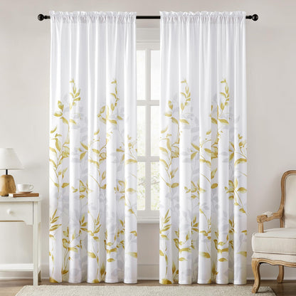 HOMEIDEAS Kitchen Curtains, Short Non-See-Through Privacy Curtains 30"X36"