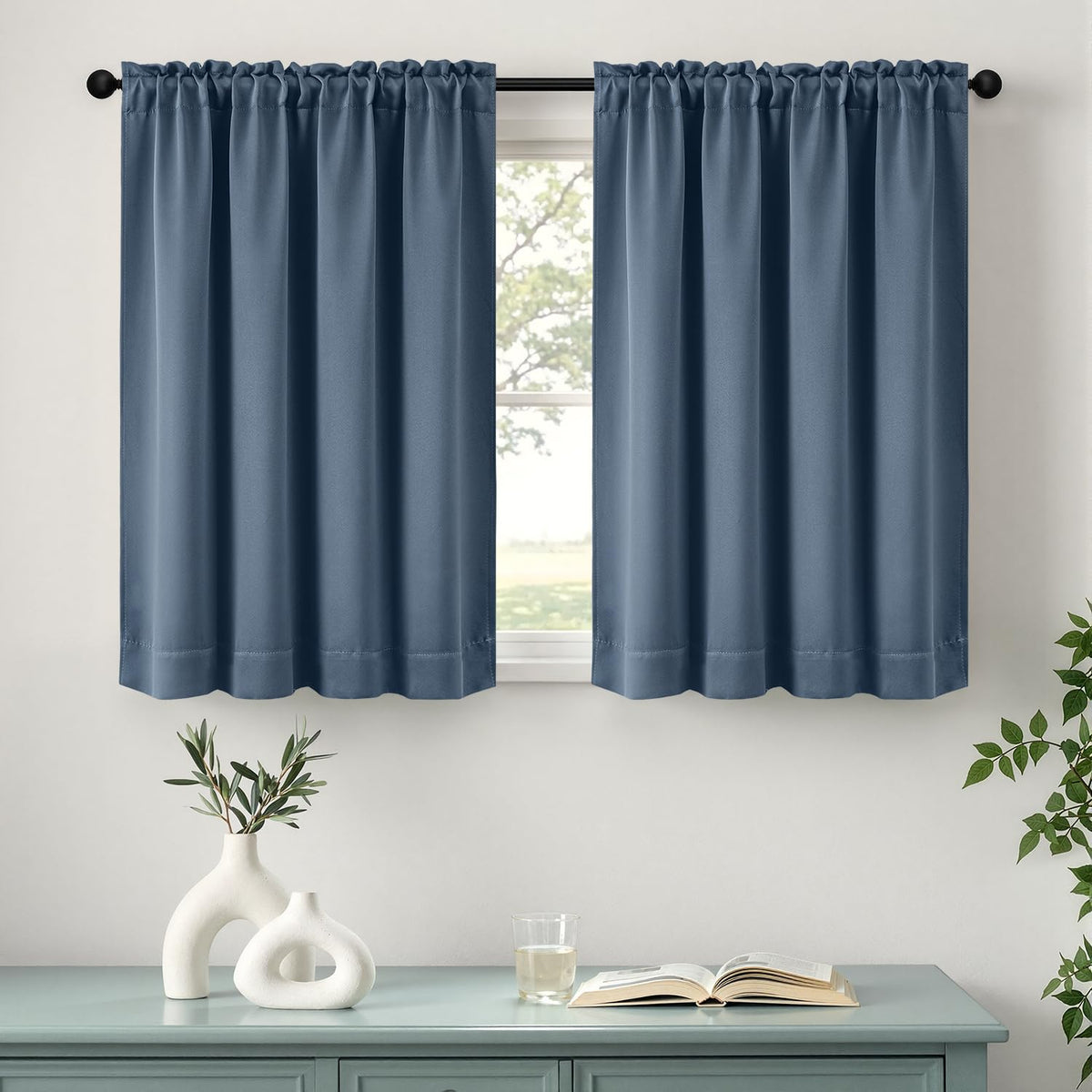 MIULEE Halloween Black Blackout Curtains for Bedroom Room 40"x63" 2 Panels