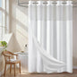 No Hook Shower Curtain and Liner Set, Ombre Black and White, 71x74