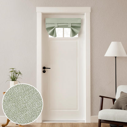 HOMEIDEAS 100% Blackout Linen Door Curtains for French Door 26x68 Inch