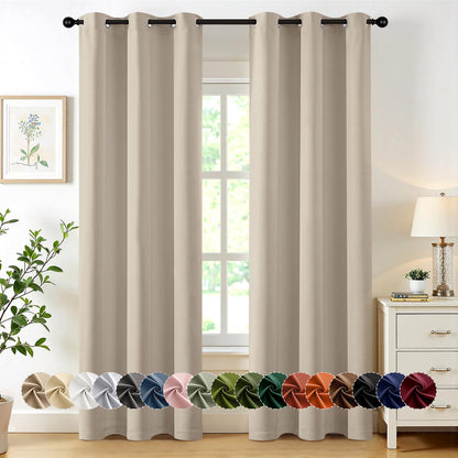 MIULEE Blackout Curtains for Bedroom 2 Panels 40 x 84 Inch Long Black