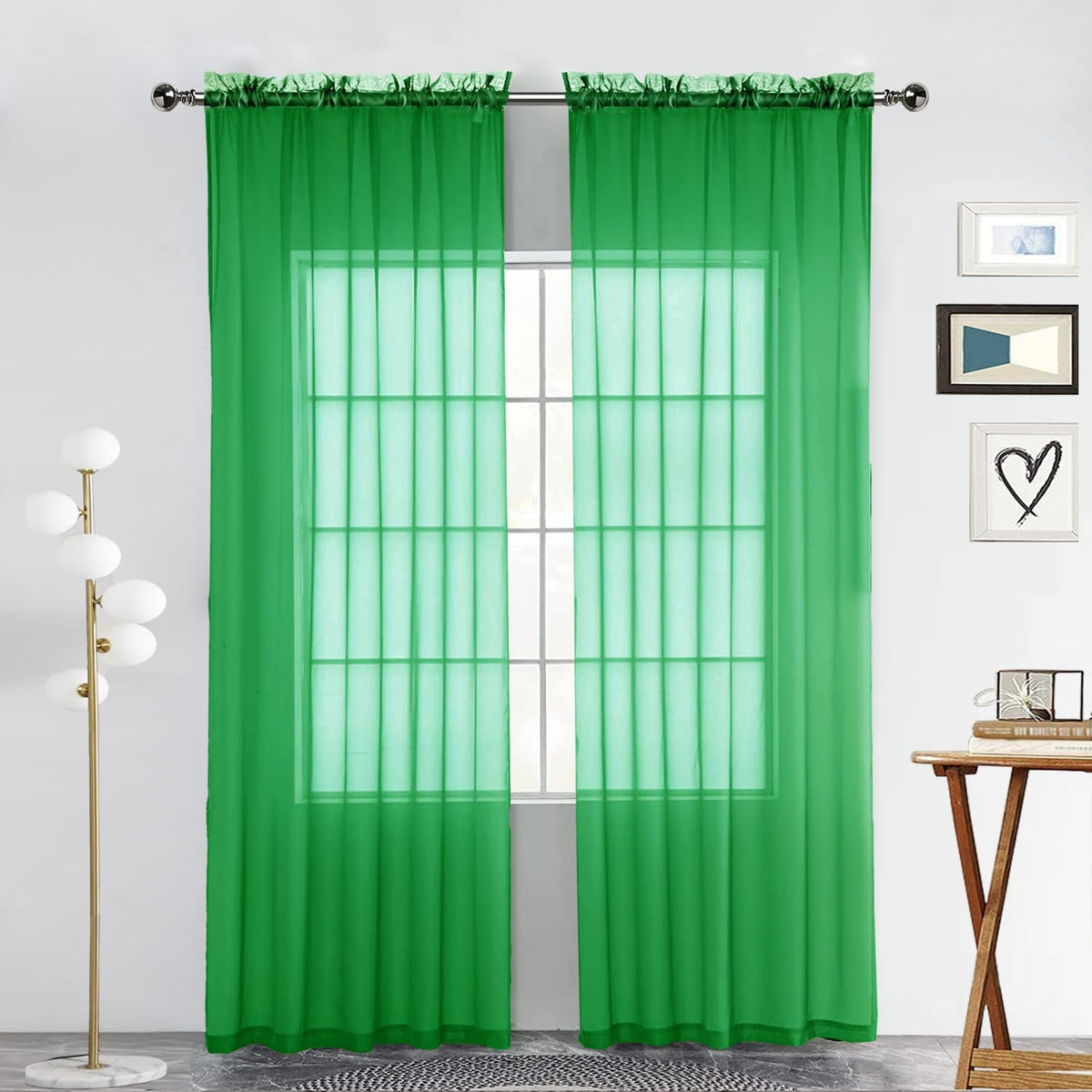 SpaceDresser Sheer Voile Curtains for Living Room 84 Inch Long 2 Panels