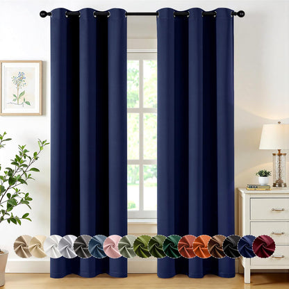 MIULEE Blackout Curtains for Bedroom 2 Panels 40 x 63 Inch Long Black
