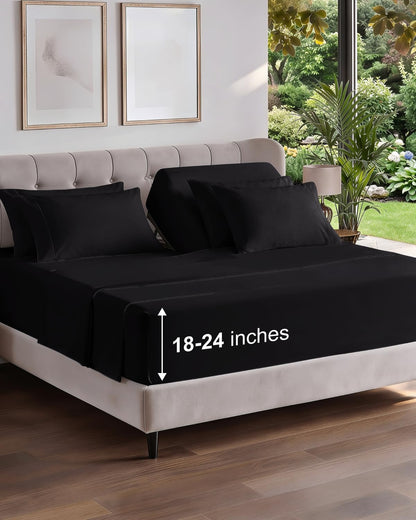 CGK Extra Deep King Sheet Set - 6pc Cooling Sheets - White