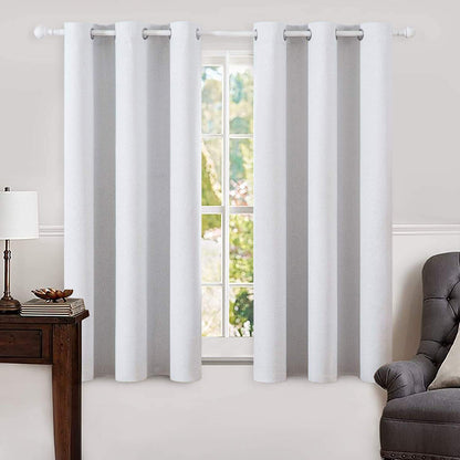 MIULEE 100% Blackout Linen Curtains for Bedroom 52x90 Inches Natural Beige