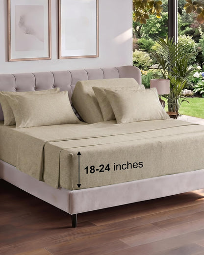 CGK Extra Deep King Sheet Set - 6pc Cooling Sheets - White