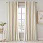 Topfinel Cream Linen Blackout Curtains 84 Inch Long for Bedroom Living Room, Ivory Pinch Pleat Back Tab Full Blackout Drapes Farmhouse Boho Curtains for Window, White Neutral Curtains 52" X 84" 7 FT