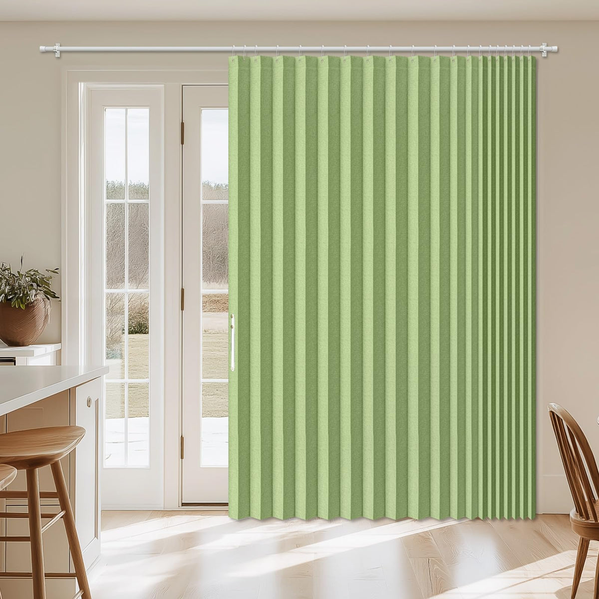AJAZZ Blackout Accordion Door Magnetic Door Curtain Folding Closet Doors Curtain Invisible for Bedroom Room Living Room Doorway, Grey 42" W x 78" L, 1 Panel