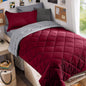 MUXHOMO Full Comforter Set 7 Pieces, Reversible Bed in a Bag, Red/Black