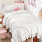 JOLLYVOGUE White Comforters Queen Size, 3 Pieces Ruffle Seersucker Queen Comforter Set for All Season, Lightweight Soft Shabby Chic Bedding Sets for Women（1 Comforter, 2 Pillowshams）