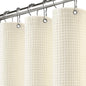 White Waffle Weave Shower Curtain 258GSM Heavyweight Cotton Fabric 72Wx72L