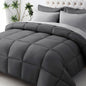 JOLLYVOGUE Full Comforter Set, Ultra-Soft Bed in a Bag Full Size 7 Pieces, Oeko-TEX Certified Bedding Set with Down Alternative Comforter, Sheets, Pillowcases & Shams, Black