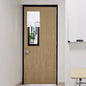 RYB HOME Blackout French Door Curtain, No Drill, W26 x L69, Black, 1 Panel