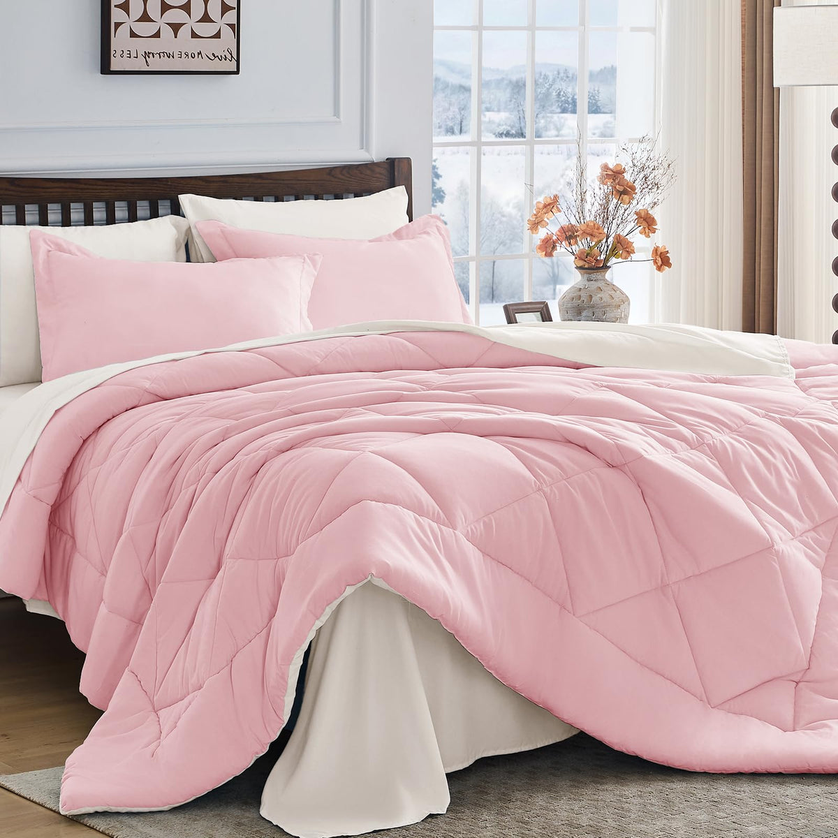 HEVUMYI 7-Piece Full Comforter Set, Dark Grey Bed in a Bag