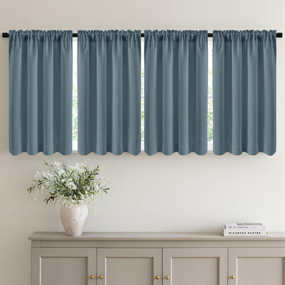 MIULEE Black Blackout Curtains 63 Inch Length for Bedroom Set of 4 Panels