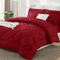 CozyLux Full Comforter Set 82"x86" Dark Grey - 7 Piece Bed in a Bag