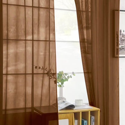 SpaceDresser Sheer Voile Curtains for Living Room 84 Inch Long 2 Panels