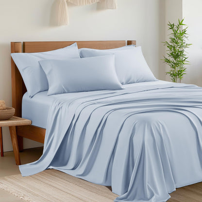 Shilucheng 6 Piece Queen Sheet Sets, Cooling Sheets, Dark Grey
