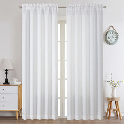 Chyhomenyc 2 Panels White Kitchen Curtains 36 Inch Length Tier Curtain