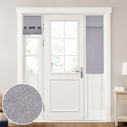 HOMEIDEAS 100% Blackout Linen Door Curtains for French Door 26x68 Inch