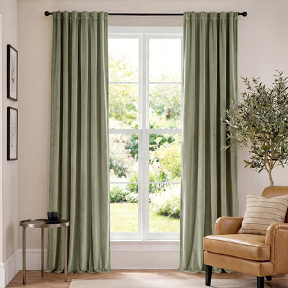 Lazzzy Blackout Curtains Thermal Insulated Curtains Room Window Drapes Super Soft Luxury Curtains for Living Room Bedroom Rod Pocket 2 Panels, 96 Inch Lined | Beige