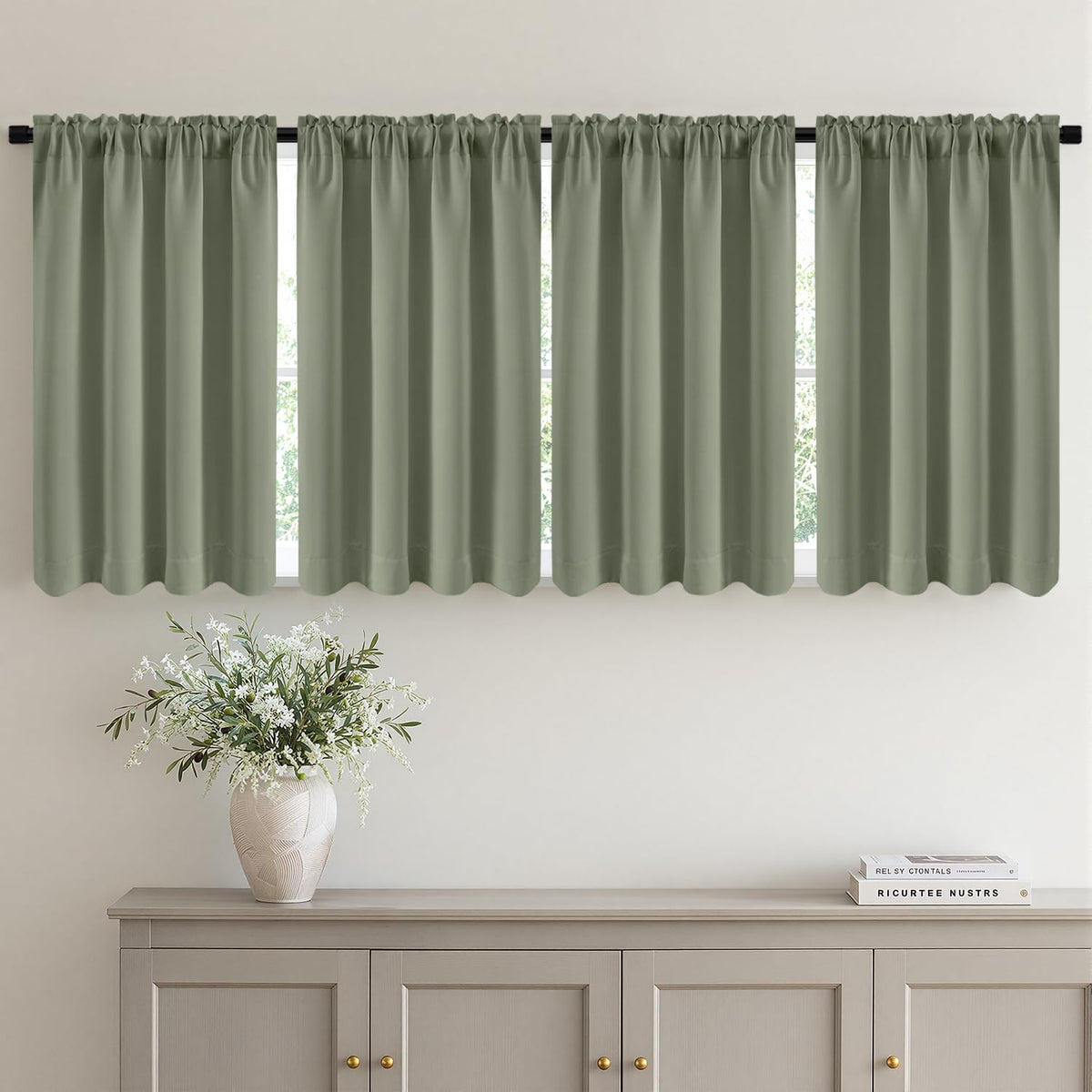 MIULEE Black Blackout Curtains 63 Inch Length for Bedroom Set of 4 Panels