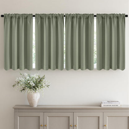 MIULEE Black Blackout Curtains 63 Inch Length for Bedroom Set of 4 Panels