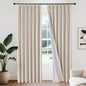 Joydeco Linen Curtains 96 inch Length 2 Panel Set, Light Filtering Curtain for Living Room Bedroom, 52 inch Wide Drapes with Rod Pocket Back Tab (96" Lx52 W, Ivory on Linen)
