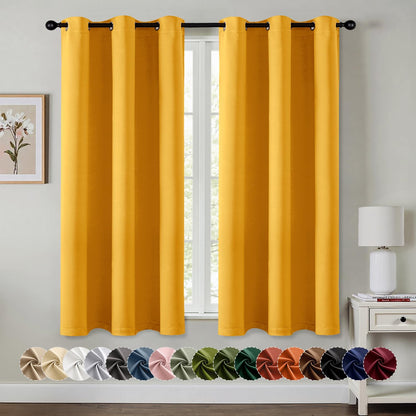 MIULEE Blackout Curtains for Bedroom 2 Panels 40 x 63 Inch Long Black