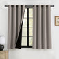 RYB HOME 100% Blackout Black Curtains for Bedroom Living Room 84 inch Long
