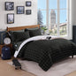 Plaid Full Size Comforter Set Blue Grey 7 Pieces Farmhouse Bed in a Bag