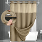 No Hook Shower Curtain with Liner Set Hotel Waffle Burgundy 72W X 75L