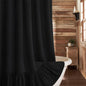 Farmhouse Shower Curtain Ruffle Linen Beige 72" W x 72" L