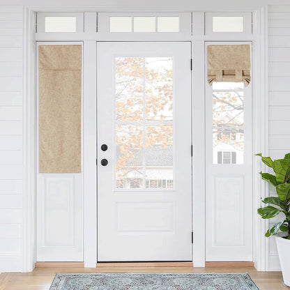 RYB HOME Blackout French Door Curtain, No Drill, W26 x L69, Black, 1 Panel