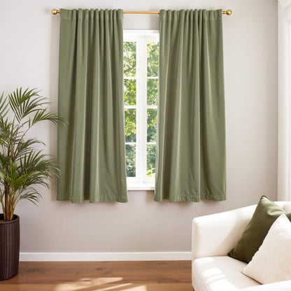 Lazzzy Blackout Curtains Thermal Insulated Curtains Room Window Drapes Super Soft Luxury Curtains for Living Room Bedroom Rod Pocket 2 Panels, 96 Inch Lined | Beige