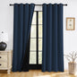 RYB HOME 100% Blackout Black Curtains for Bedroom Living Room 84 inch Long