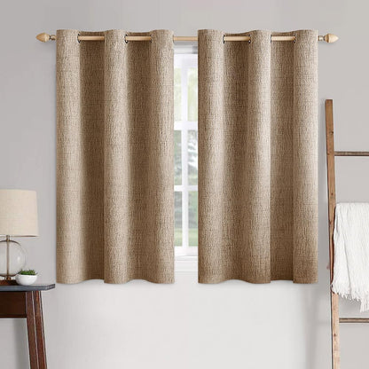 MIULEE 100% Blackout Linen Curtains for Bedroom 52x90 Inches Natural Beige