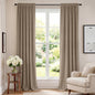 Lazzzy Blackout Curtains Thermal Insulated Curtains Room Window Drapes Super Soft Luxury Curtains for Living Room Bedroom Rod Pocket 2 Panels, 96 Inch Lined | Beige