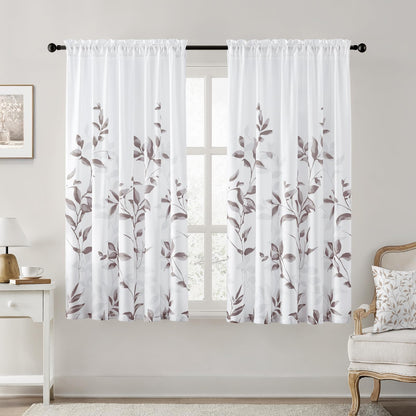 HOMEIDEAS Kitchen Curtains, Short Non-See-Through Privacy Curtains 30"X36"