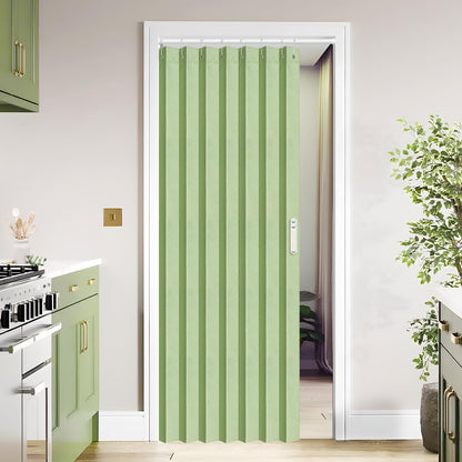 Vatge Closet Door Curtain Room Divider Drapes, Pleated Folding Style Curtains for Doorways Curtain for Bedroom Without Door,1 Panel with Tieback, W39 x L78, Black