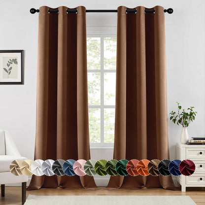 MIULEE Blackout Curtains for Bedroom 2 Panels 40 x 63 Inch Long Black
