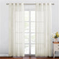 NICETOWN Semi Sheer Linen Ivory Curtains for Bedroom, W52xL84, 2 Panels