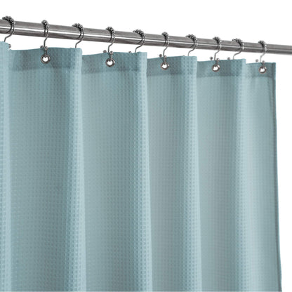 Barossa Design Waffle Weave White Shower Curtain Hotel, Standard Size