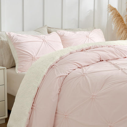 BEDELITE Fluffy Sherpa Queen Comforter Set,Grey