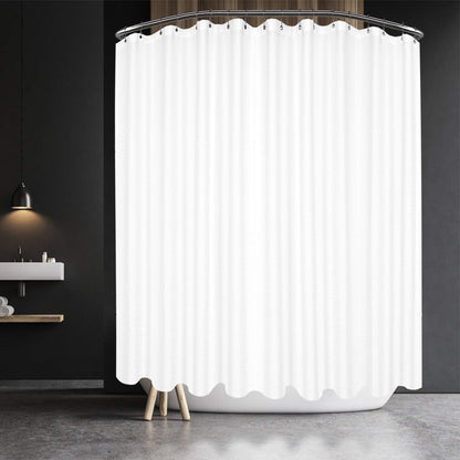 Barossa Design Waffle Weave White Shower Curtain Hotel, Standard Size