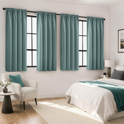 MIULEE Black Blackout Curtains 63 Inch Length for Bedroom Set of 4 Panels